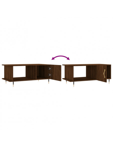 Tavolino da Salotto Rovere Marrone 90x50x40cm Legno Multistrato