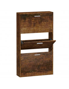 Scarpiera Rovere Fumo 59x17x108 cm in Legno Multistrato 2