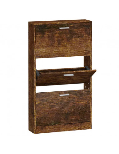 Scarpiera Rovere Fumo 59x17x108 cm in Legno Multistrato