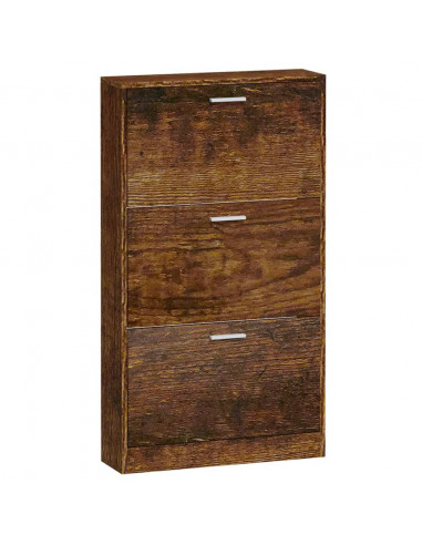 Scarpiera Rovere Fumo 59x17x108 cm in Legno Multistrato