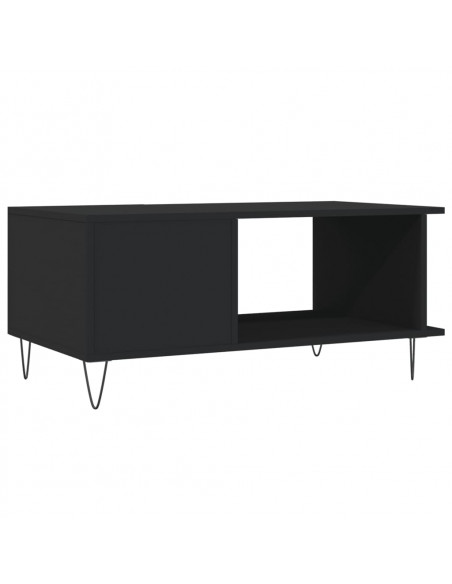 Tavolino da Salotto Nero 90x50x40 cm in Legno Multistrato