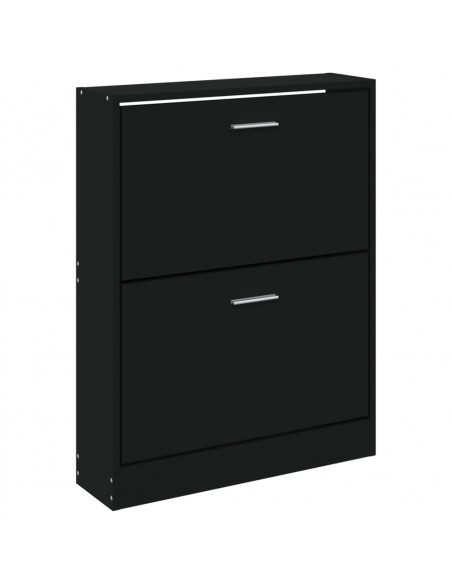 Scarpiera Nero 59x17x81 cm in Legno Multistrato