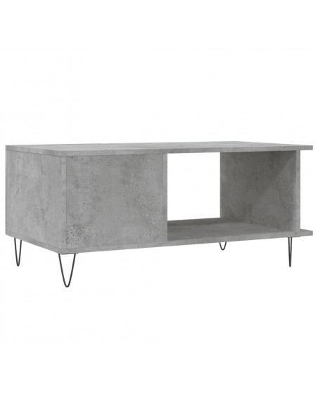 Tavolino da Salotto Grigio Cemento 90x50x40cm Legno Multistrato