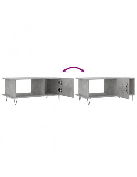 Tavolino da Salotto Grigio Cemento 90x50x40cm Legno Multistrato