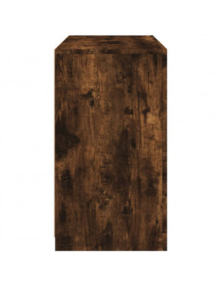 Credenza con Luci LED Rovere Fumo 60,5x37x67 cm