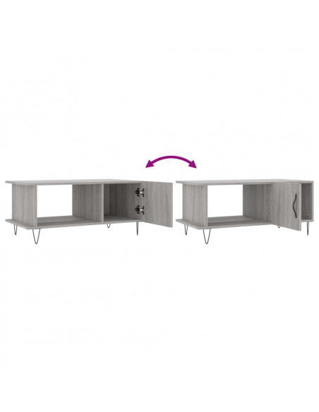 Tavolino da Salotto Grigio Sonoma 90x50x40 cm Legno Multistrato