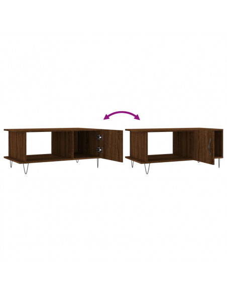 Tavolino da Salotto Rovere Marrone 90x50x40cm Legno Multistrato