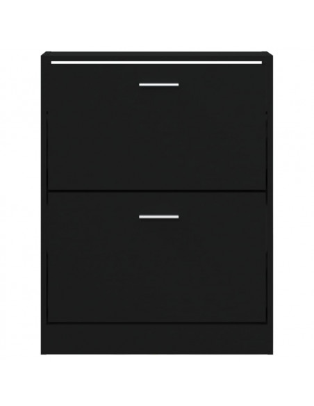 Scarpiera Nero 59x17x81 cm in Legno Multistrato