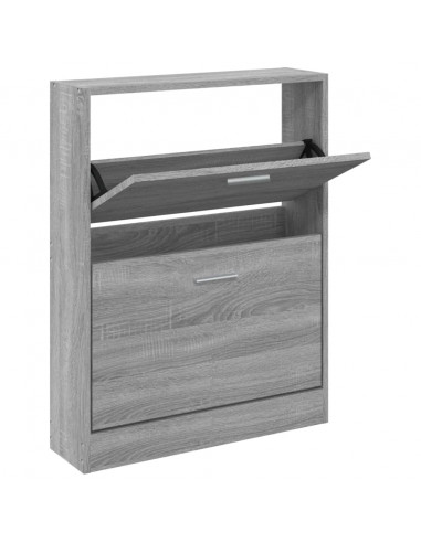 Scarpiera Grigio Sonoma 59x17x81 cm in Legno Multistrato