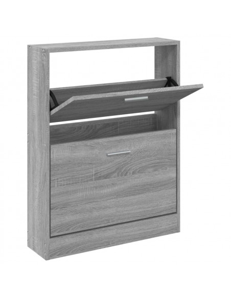 Scarpiera Grigio Sonoma 59x17x81 cm in Legno Multistrato