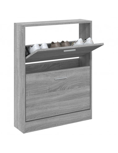 Scarpiera Grigio Sonoma 59x17x81 cm in Legno Multistrato