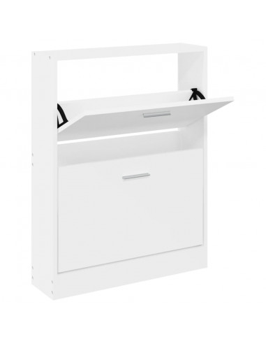 Scarpiera Bianca 59x17x81 cm in Legno Multistrato