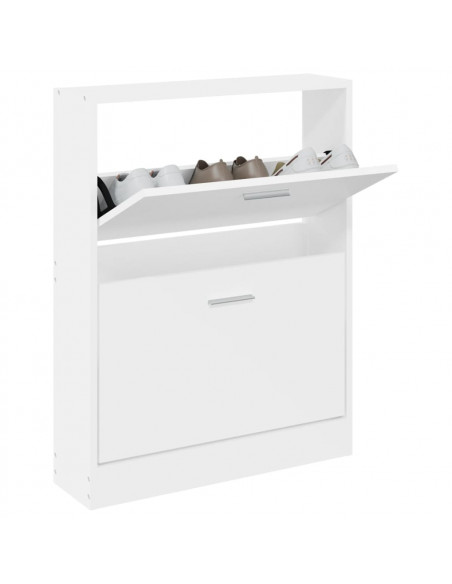 Scarpiera Bianca 59x17x81 cm in Legno Multistrato