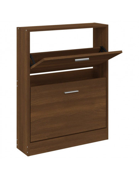 Scarpiera Rovere Marrone 59x17x81 cm in Legno Multistrato