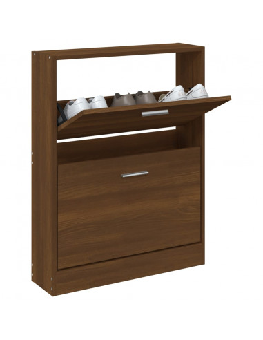 Scarpiera Rovere Marrone 59x17x81 cm in Legno Multistrato