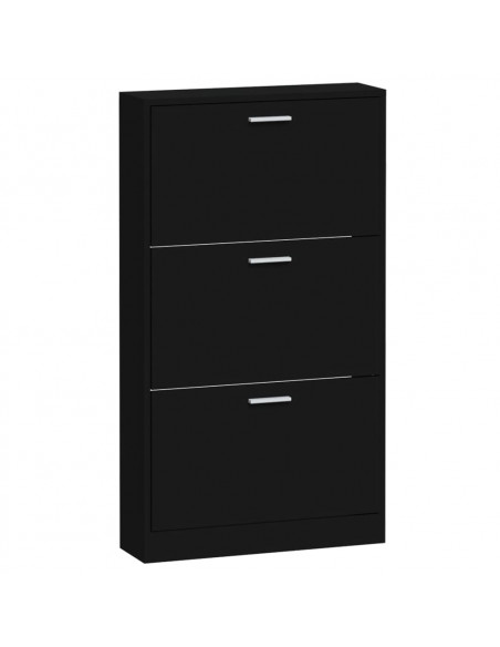 Scarpiera Nera 59x17x108 cm in Legno Multistrato