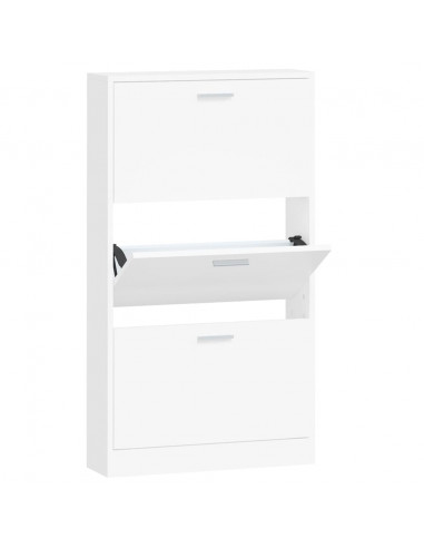 Scarpiera Bianca 59x17x108 cm in Legno Multistrato