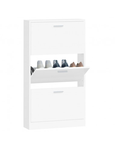 Scarpiera Bianca 59x17x108 cm in Legno Multistrato