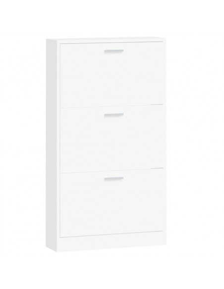Scarpiera Bianca 59x17x108 cm in Legno Multistrato