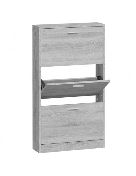 Scarpiera Grigio Sonoma 59x17x108 cm in Legno Multistrato