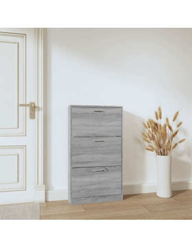 Scarpiera Grigio Sonoma 59x17x108 cm in Legno Multistrato