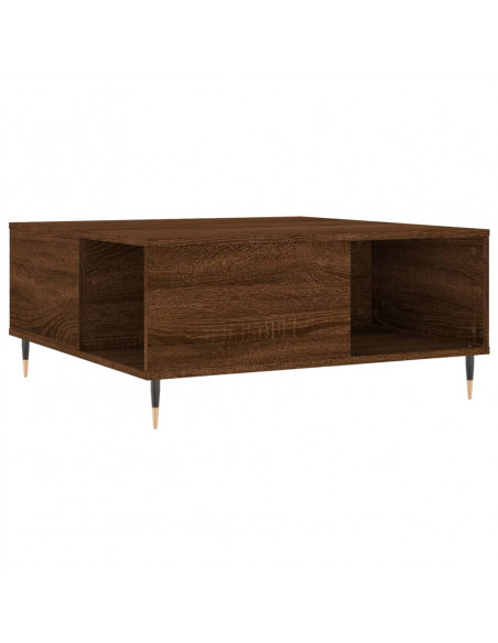 Tavolino Salotto Rovere Marrone 80x80x36,5 cm Legno Multistrato