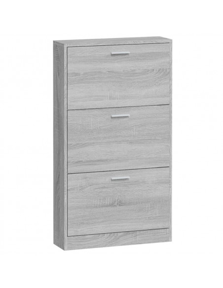 Scarpiera Grigio Sonoma 59x17x108 cm in Legno Multistrato