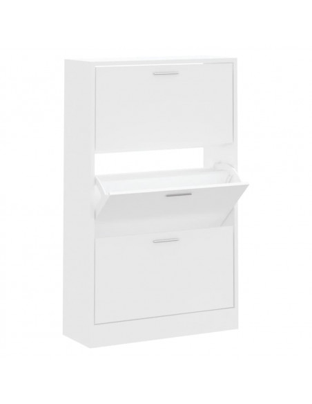 Scarpiera Bianca 63x24x103 cm in Legno Multistrato