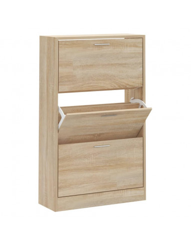 Scarpiera Rovere Sonoma 63x24x103 cm in Legno Multistrato