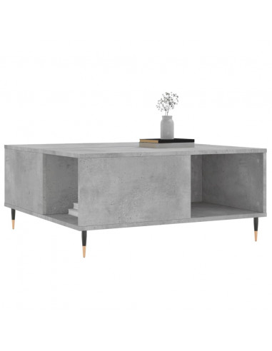Tavolino Salotto Grigio Cemento 80x80x36,5 cm Legno Multistrato