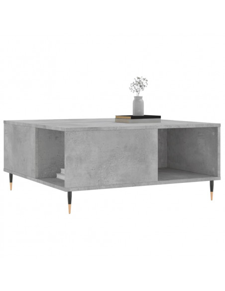 Tavolino Salotto Grigio Cemento 80x80x36,5 cm Legno Multistrato