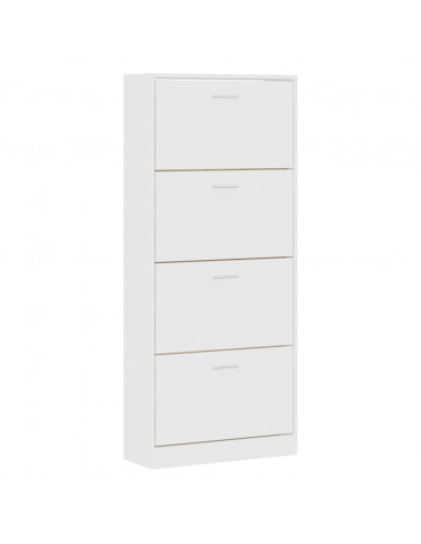 Scarpiera Bianca 63x24x147 cm in Legno Multistrato