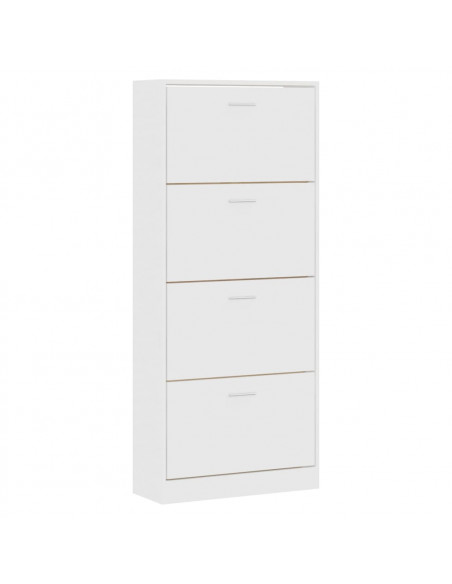 Scarpiera Bianca 63x24x147 cm in Legno Multistrato