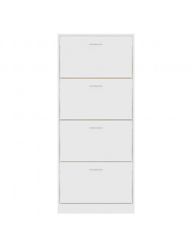 Scarpiera Bianca 63x24x147 cm in Legno Multistrato