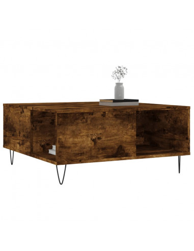 Tavolino da Salotto Rovere Fumo 80x80x36,5 cm Legno Multistrato