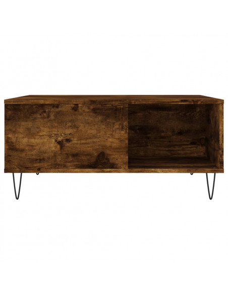 Tavolino da Salotto Rovere Fumo 80x80x36,5 cm Legno Multistrato