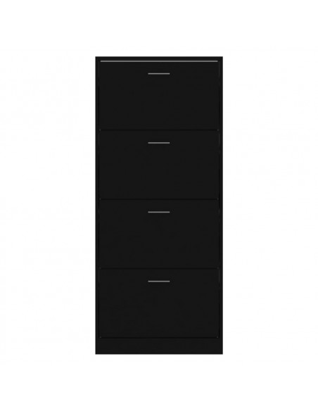 Scarpiera Nera 63x24x147 cm in Legno Multistrato