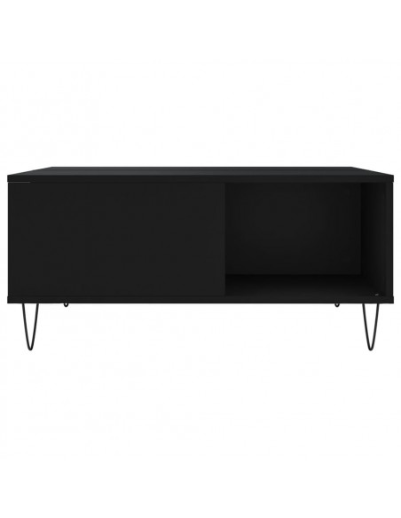 Tavolino da Salotto Nero 80x80x36,5 cm in Legno Multistrato
