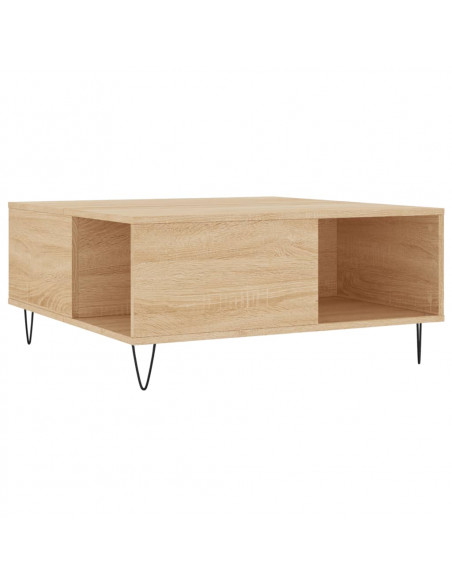 Tavolino Salotto Rovere Sonoma 80x80x36,5 cm Legno Multistrato