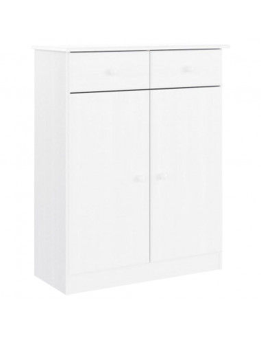 Scarpiera ALTA Bianca 77x35x96 cm in Legno Massello di Pino