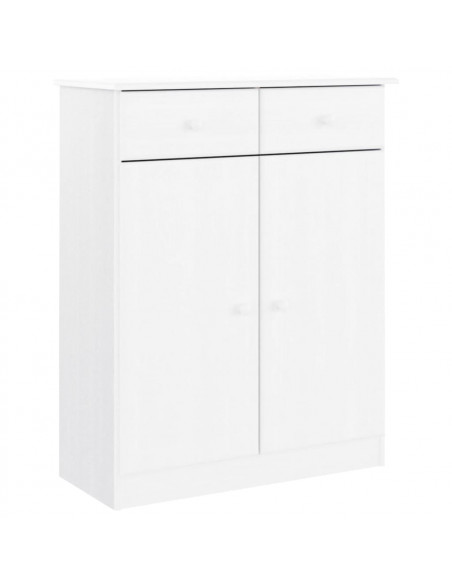 Scarpiera ALTA Bianca 77x35x96 cm in Legno Massello di Pino