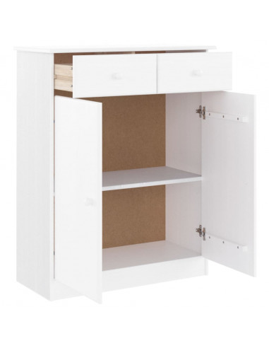 Scarpiera ALTA Bianca 77x35x96 cm in Legno Massello di Pino