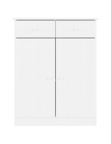 Scarpiera ALTA Bianca 77x35x96 cm in Legno Massello di Pino