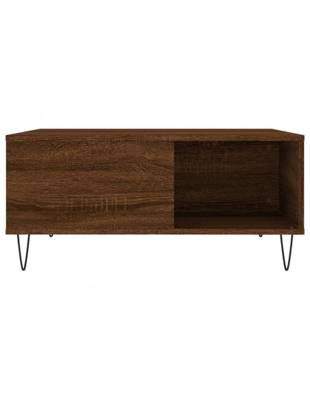 Tavolino Salotto Rovere Marrone 80x80x36,5 cm Legno Multistrato