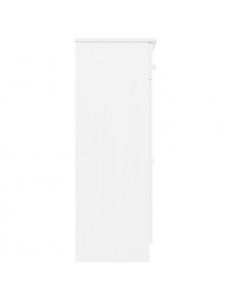 Scarpiera ALTA Bianca 77x35x96 cm in Legno Massello di Pino