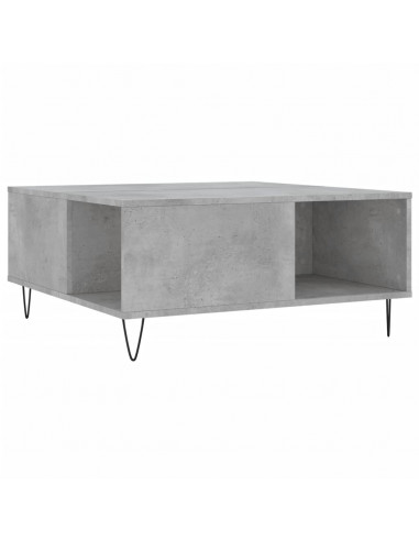 Tavolino Salotto Grigio Cemento 80x80x36,5 cm Legno Multistrato