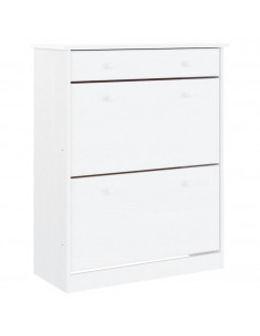 Scarpiera ALTA Bianca 77x35x96 cm in Legno Massello di Pino 2