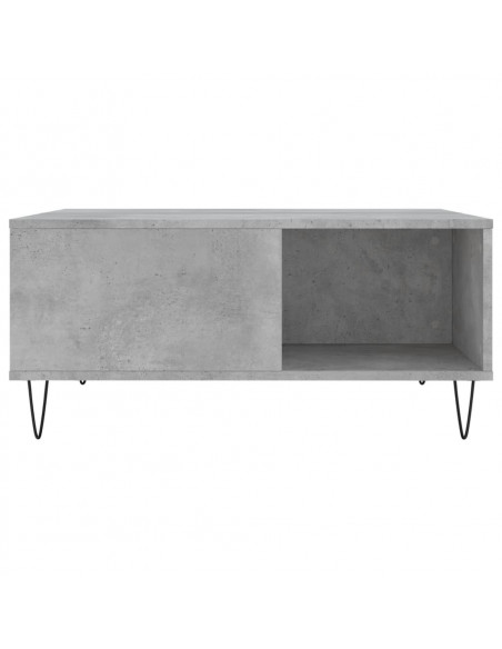 Tavolino Salotto Grigio Cemento 80x80x36,5 cm Legno Multistrato