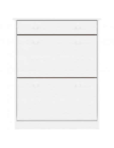 Scarpiera ALTA Bianca 77x35x96 cm in Legno Massello di Pino