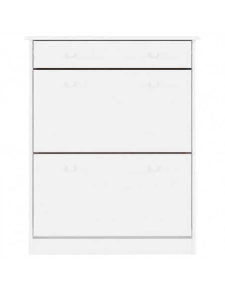 Scarpiera ALTA Bianca 77x35x96 cm in Legno Massello di Pino
